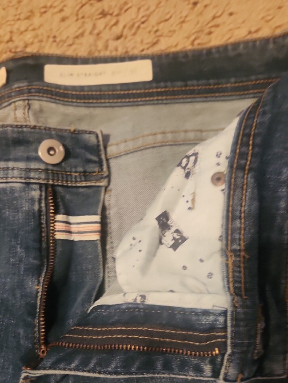 Anthropologie Embellished Blue Women's Jeans with Frayed Hem - Picture 4 of 6